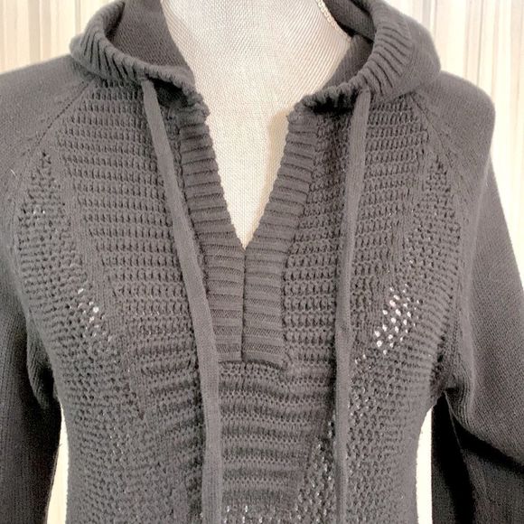 PRANA sugar beach sweater hooded long sleeve kangaroo pocket split Vneck size S - Picture 3 of 6